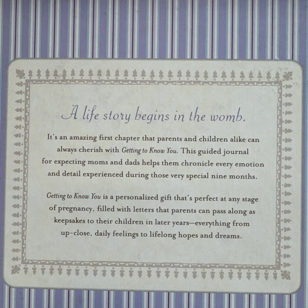 Getting to Know You A Journal for Expecting Parents Christine M Dorn Guided Book